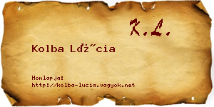 Kolba Lúcia névjegykártya